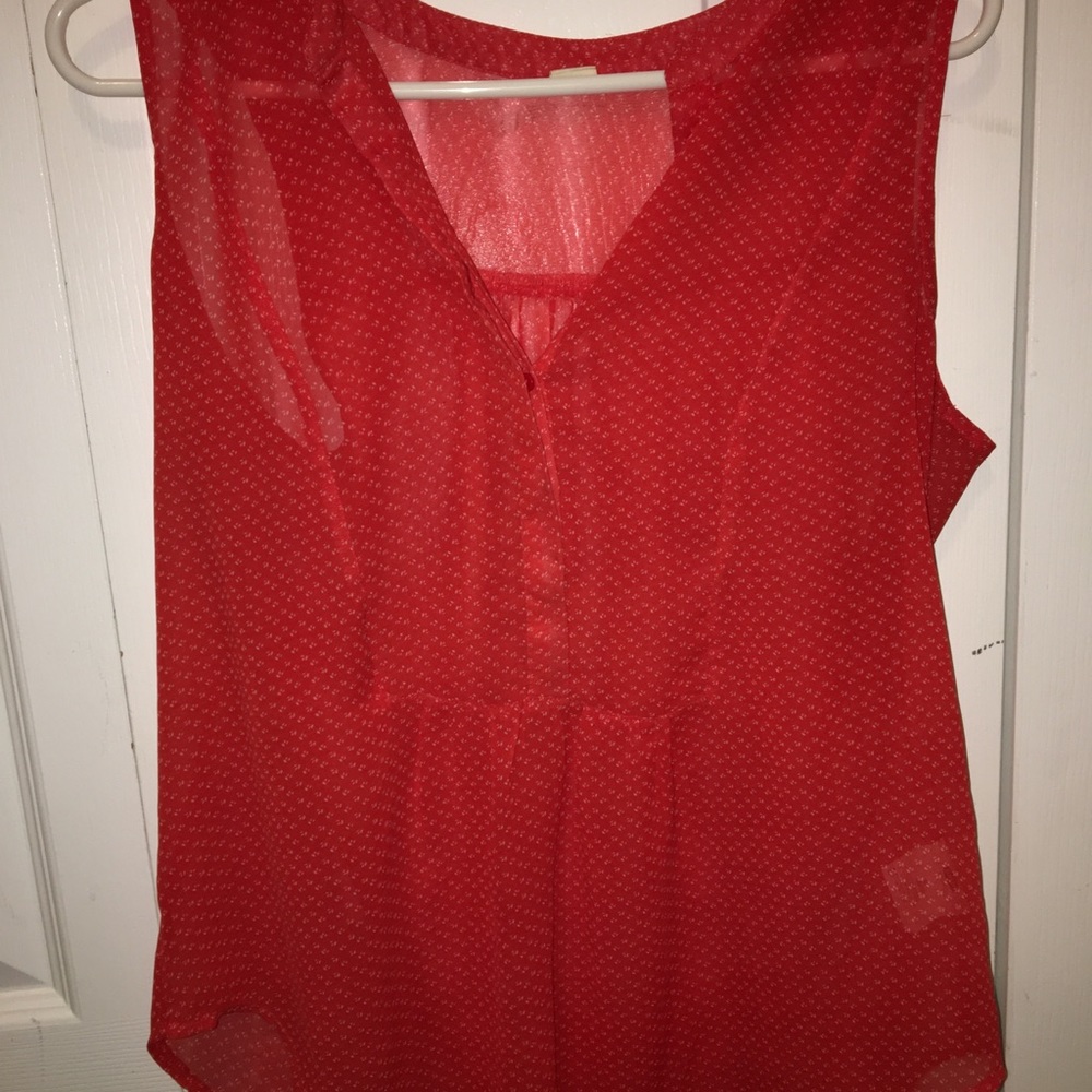 Old Navy Lace Patterned Red-Orange Tank Top Blouse